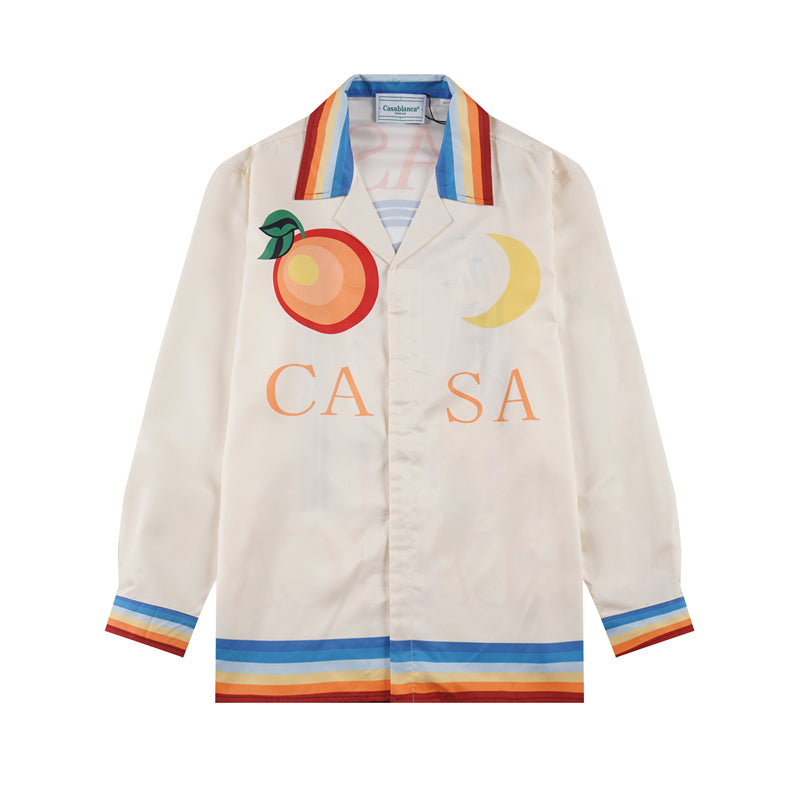 SOLO-CASABLANCA 23SS SILK CUBA COLLAR SHIRT