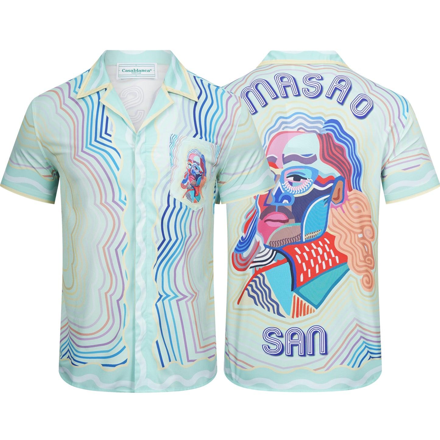 SOLO-CASABLANCA 23SS SILK CUBA COLLAR SHIRT