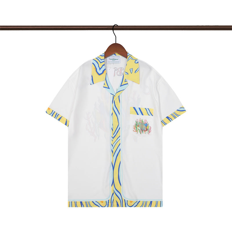 SOLO-CASABLANCA 23SS SILK CUBA COLLAR SHIRT