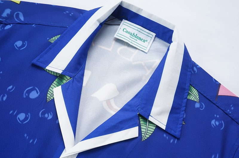 SOLO-CASABLANCA 23SS SILK CUBA COLLAR SHIRT