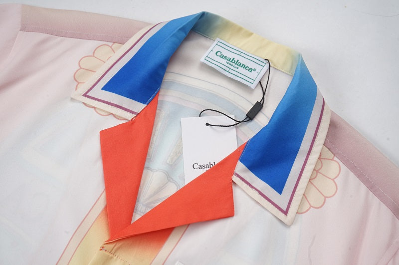 SOLO-CASABLANCA 23SS SILK CUBA COLLAR SHIRT