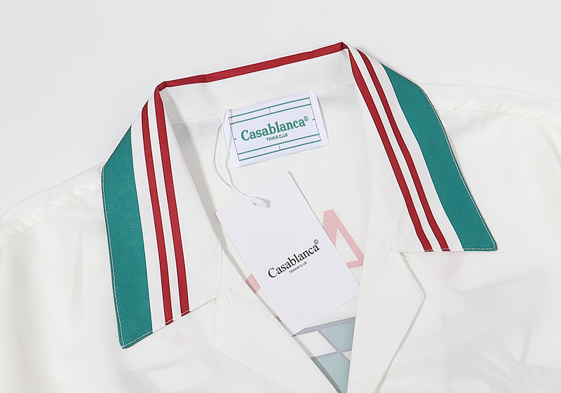 SOLO-CASABLANCA 23SS SILK CUBA COLLAR SHIRT