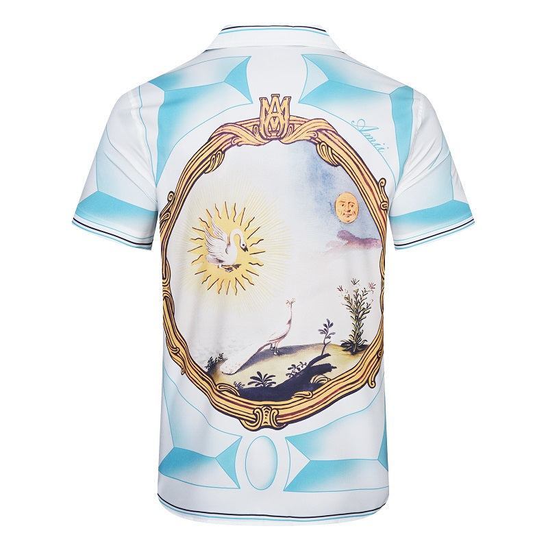 SOLO-AMIRI 2023SS CAMISA DE SEDA DE MANGA CORTA