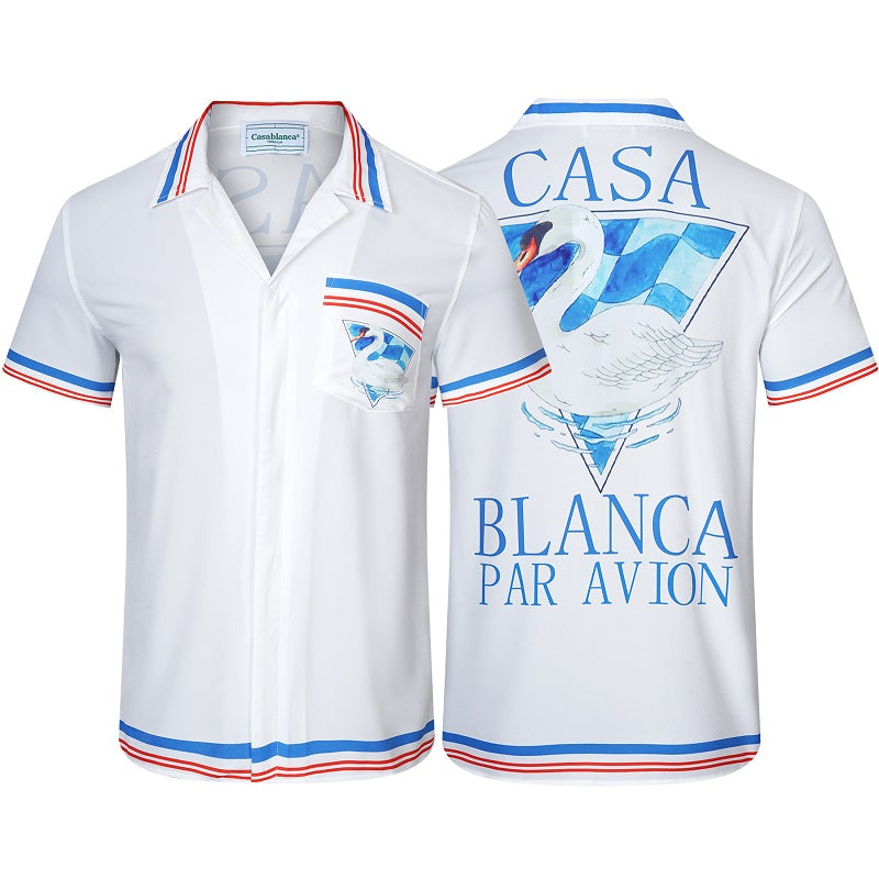 SOLO-CASABLANCA 23SS SILK CUBA COLLAR SHIRT