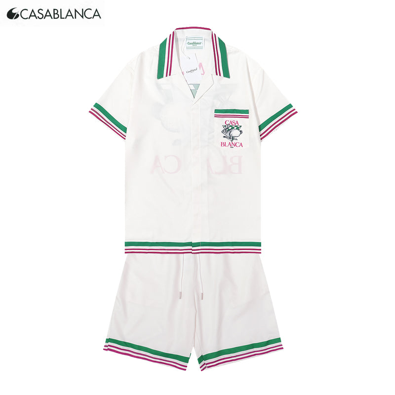 SOLO-CASABLANCA 23SS SILK CUBA COLLAR SHIRT