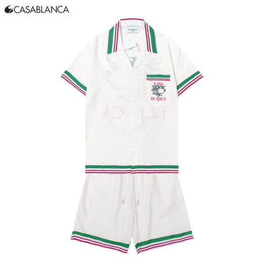 SOLO-CASABLANCA 23SS SILK CUBA COLLAR SHIRT