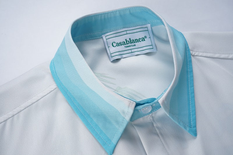 SOLO-CASABLANCA 23SS SILK CUBA COLLAR SHIRT